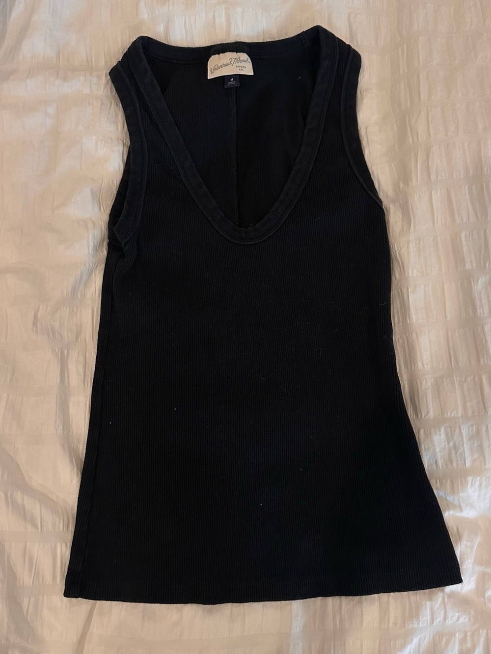 Universal Thread Black Ribbed V-Neck Tank - Picture 2 of 9